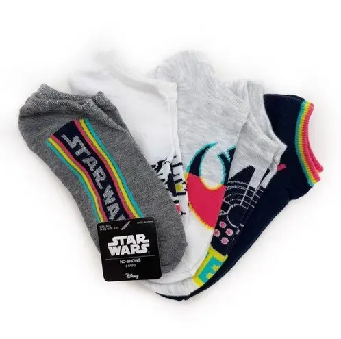Star Wars Womens No Show Socks Disney Rebel Millennium Falcon Starfighter Gift