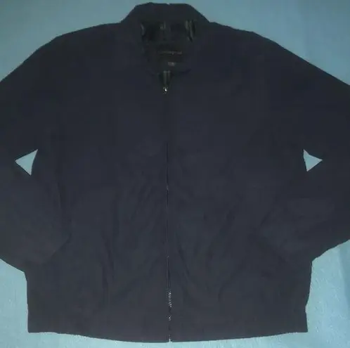 Covington navy blue zip up long sleeve windbreaker jacket with pockets NEW SZ L