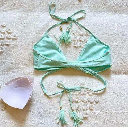 Abercrombie & Fitch  Wrap Around Bikini Top - Light Turquoise - M