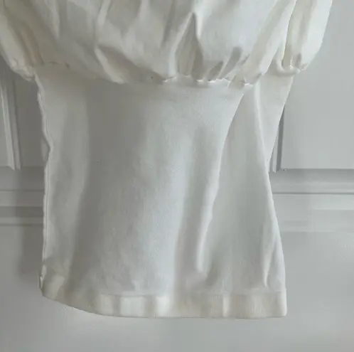 Lily White MARNI Italy Short Sleeve Blouse Stretch Popeline, Size US 2 EU 38 NWT