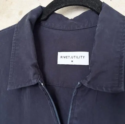 Rivet Utility Stunner Romper Tencel, Navy Blue Size M