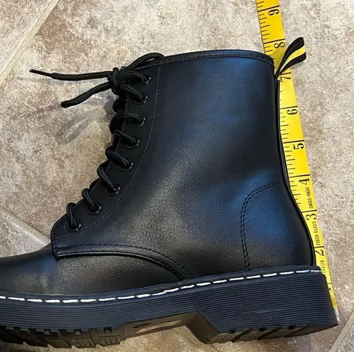 Catherine Malandrino 🆕 Helli lace up combat moto boots faux leather blac…