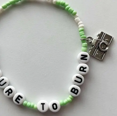 Handmade Taylor Swift Eras Tour Friendship Bracelet Picture To Burn Debut w/ Camera Charm