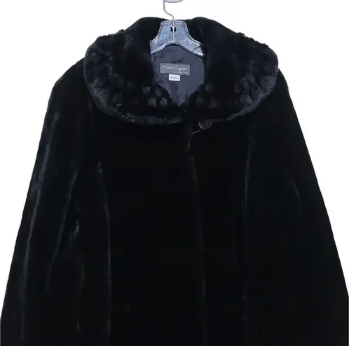 Donna Lepure Women's Faux Fur Winter Coat Sz Large Black