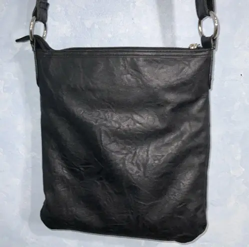 Rosetti Rossetti Black Faux Leather 10”X12” Medium Crossbody Purse~Lots Of Pockets