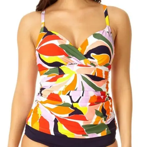 Anne cole  Twist Front Underwire Tankini Swim Top plus size 16W NWT