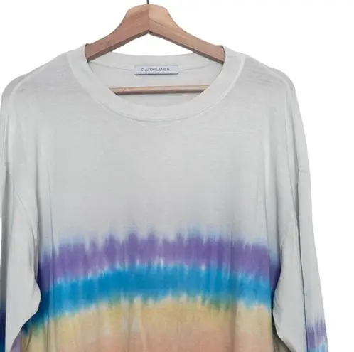 Daydreamer Rainbow Tie Dye Cropped Long Sleeve Tee size M
