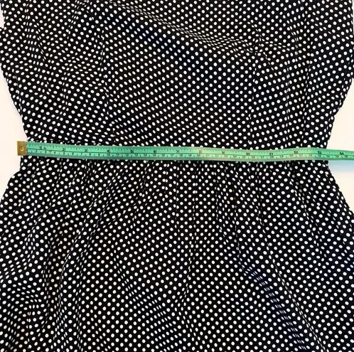 KC Spencer Polka Dot Vintage Maxi Dress Size 4 Small Tie Waist Black White