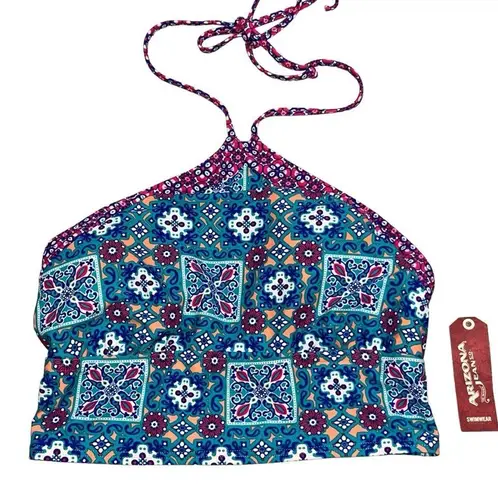 Arizona Jeans NEW Arizona Jean Company Ocean Blue Geometric Flounce Handkerchief Bikini Top