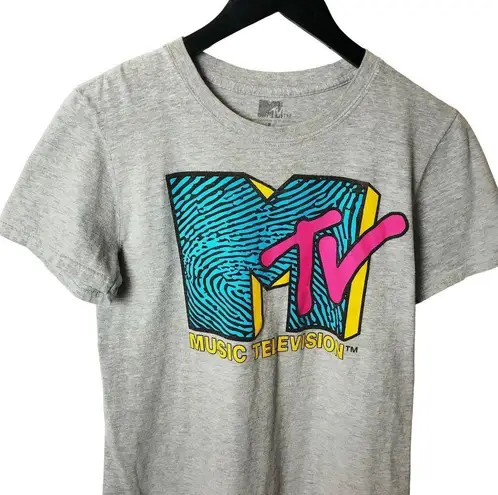 Hot Topic MTV T Shirt Music Television Adult Graphic Tee Top Short Sleeve Cotton Solid