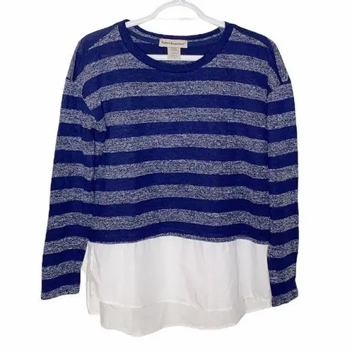 Cotton Emporium striped crop shirttail sweater size S