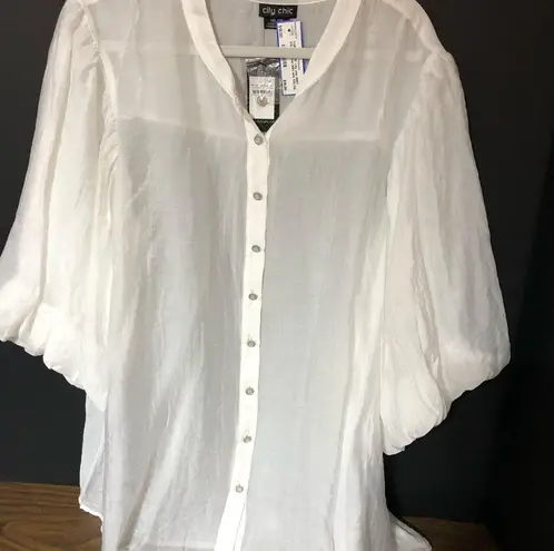 City Chic NWT  white plus size XXL BLOUSE