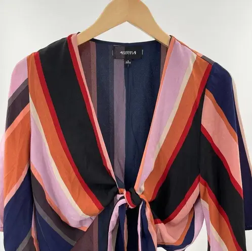 NWOT 4SIENNA Holland Lavender Multi Stripe Short Sleeve Tie