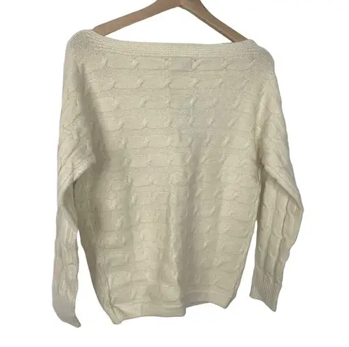 Military Hippie Cream Sweater Flower Pin Large / XL NWT
