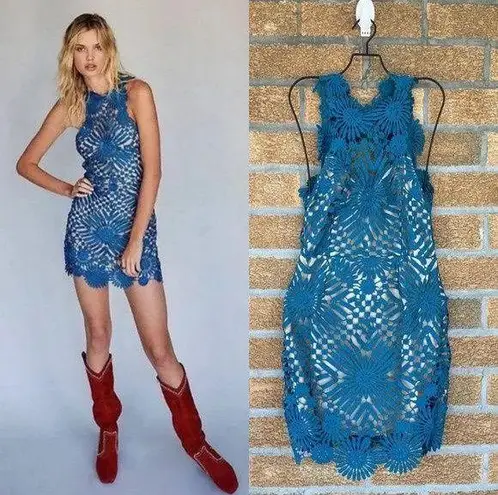 Saylor Free People X Teal Presley Lace Mini Dress medium