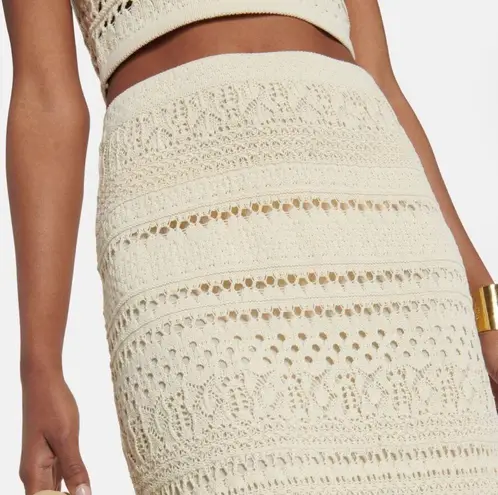 Jonathan Simkhai NWT Alita Crochet Knit Skirt in Cream Size Small