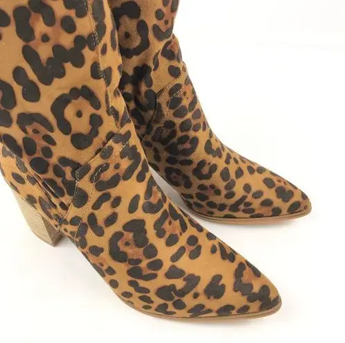 Beast Fashion Beast Leopard Print Suede High Top Western Boot