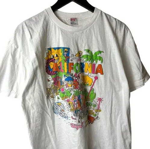 California T Shirt Vintage 90s White Large L Graphic Tee