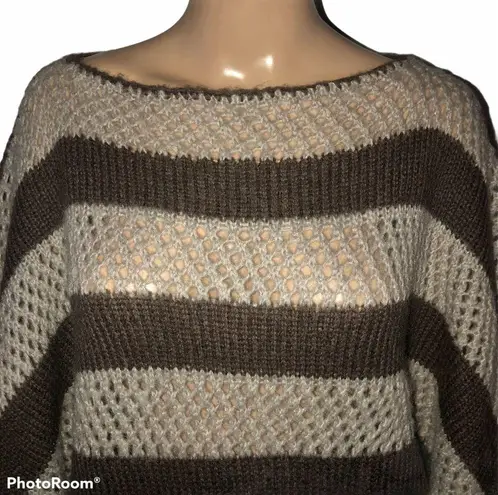 BCBGMAXAZRIA  open knit dolman sleeve sweater