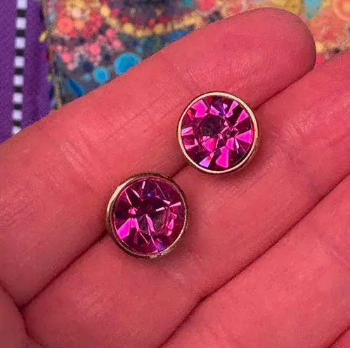 Radiant Fuchsia Stud Earrings Pink