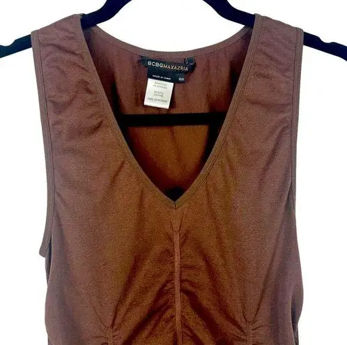 BCBG MAXAZRIA Brown Sleeveless V-Neck Top Sz XSmall