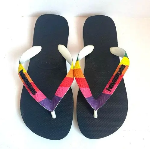 Havaianas  Rainbow Colorful Pride Strap Flip Flop Sandal Women's 7 / 8 US 39 EUR