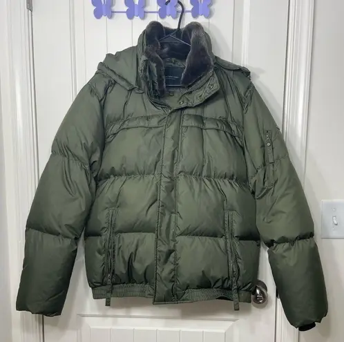 Marc New York Marc New York Andrew Marc men’s dark green faux fur puffer down filled jacket L - Image 1