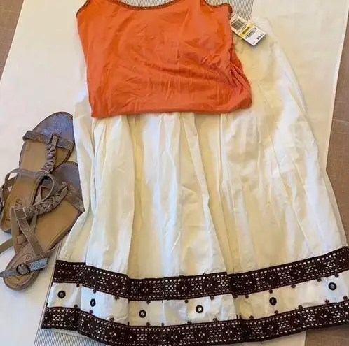 Apt. 9 ❤️3/$20 SALE!❤️ BOHO Skirt Ivory Lace Beaded