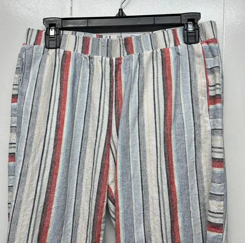 cj banks  Linen Blend Striped Capri Women's Pull On Beach Pants Size Small