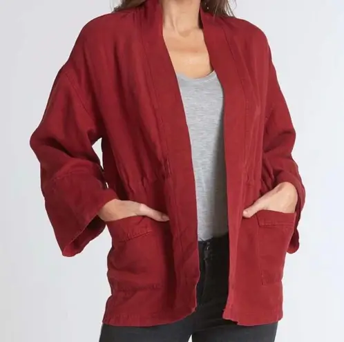 Dear John  Jacket Size Small Linen Blend NWT Cinch Pockets Open Lightweight