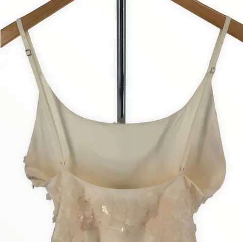 ZARA  Cream Daisy 3D Appliqué Cami Strap Bodysuit Floral Snap Buttons size M