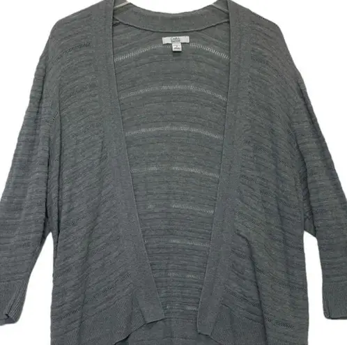 Croft & Barrow  Gray Open Front Draped Cardigan Plus Size 1X knit rayon