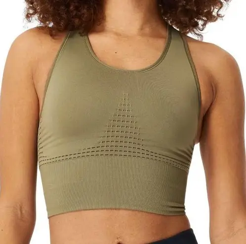 Sweaty Betty  Stamina Seamless Longline Olive Green Sports Bra Size Small