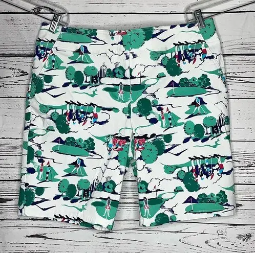 IZOD Golf NWT Size 16 Golf Printed UPF 15 Wicking Bermuda Shorts