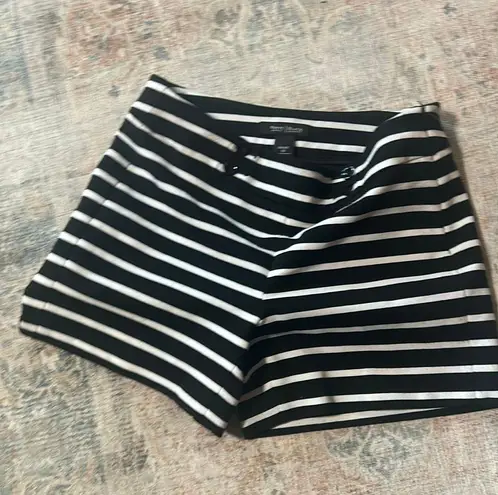 White House | Black Market WHBM black White Striped Shorts Sz Small