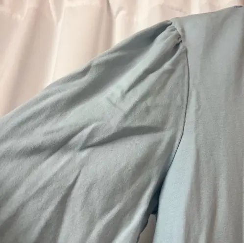 Kingston Grey Light Blue Puff Sleeve Casual T