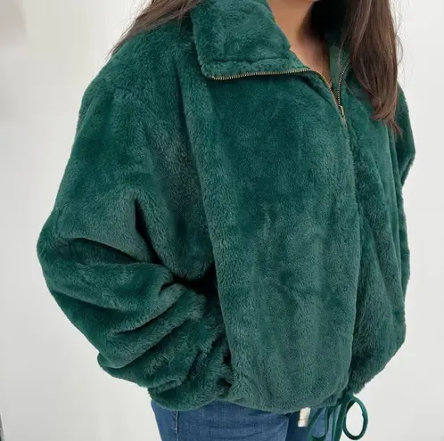 Victoria's Secret Victoria Secret Know One Cares Faux Fur Green  Jacket Size Medium NWT