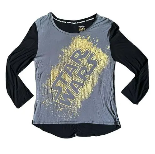 Star Wars Disney Logo Long Sleeve Fashion Shirt Womens Black Size Large