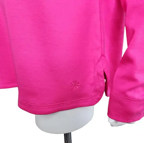 Isaac Mizrahi Live! Essentials Mock Neck Top Dolphin Hem Vibrant Pink Small NWOT