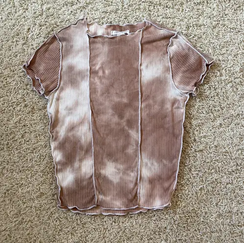 Full Tilt Brown Tie Dye Crop Top