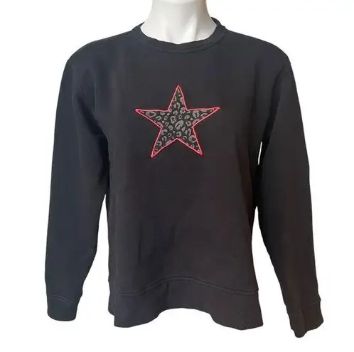 Saint and Sofia Star Sweatshirt, Sz 10 Black