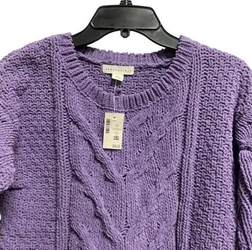 Aeropostale  Women’s XS Chunky Knit Purple Pullover Sweater CrEwneck NEW