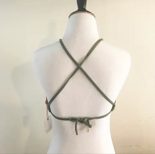 Red Carter Green Halter Swim Top Size XS