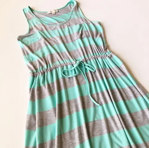 Olive & Oak Striped Drawstring Waist Dress