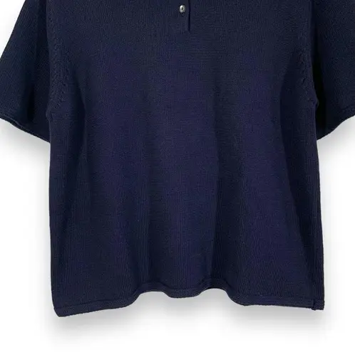 Talbots NWT Deadstock Vintage  Navy Blue Knit Polo Shirt