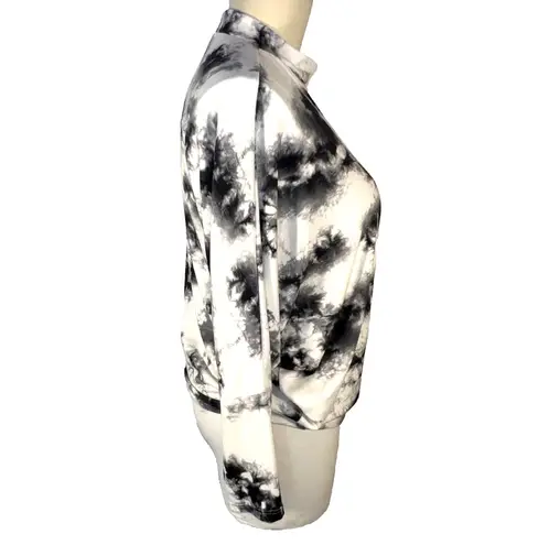 First Love Sweatshirt Womens L Oversized White Gray Abstract Tie Dye Dolman