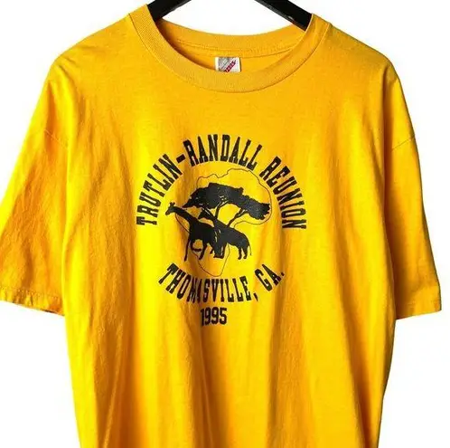 1995 Trutlin Randall Reunion T Shirt Vintage 90s Yellow Large L Graphic Tee