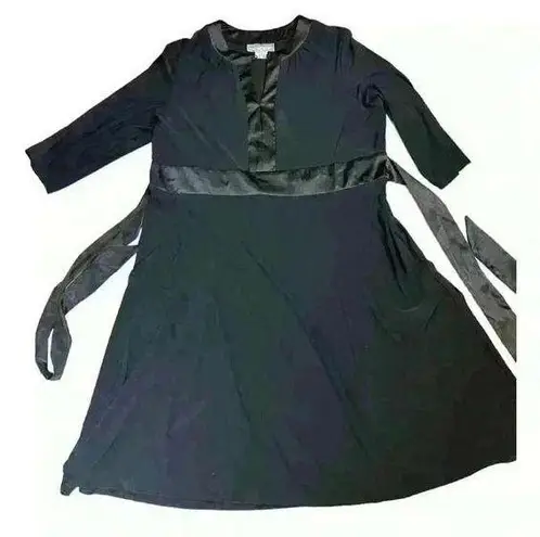 Jessica Howard Women black Dress V neck size 24 Black dress spandex