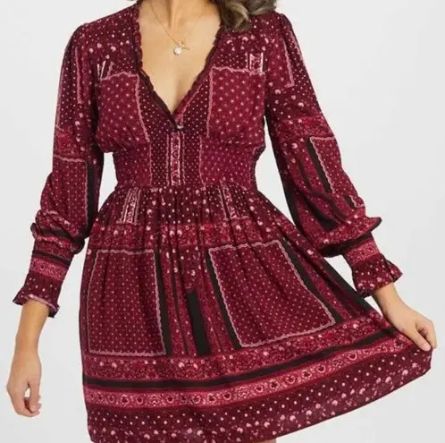 Altar'd State Dresden Fit and Flare Red Dress