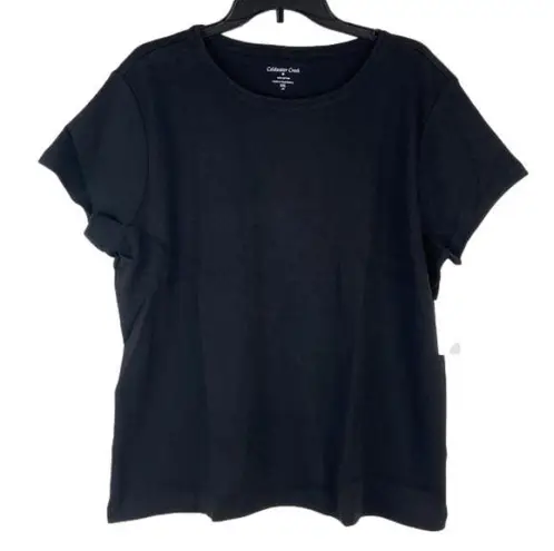 Coldwater Creek Black Short Sleeve Interlock Tee Size XXL